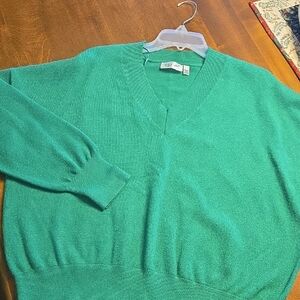 Green V-Neck Women's Sweater From RD Style
